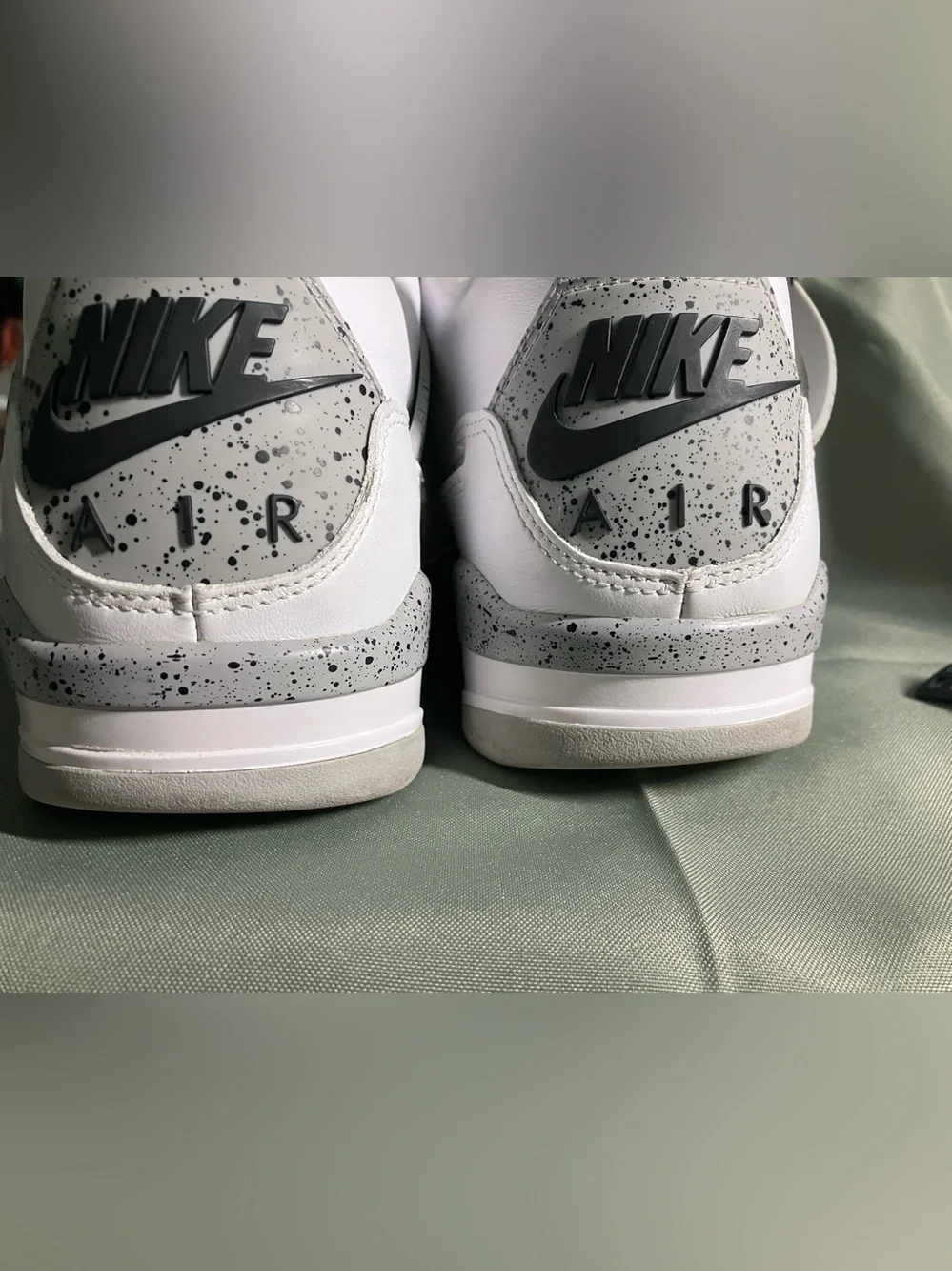 Air Jordan White Black Cement Grey Retro 4 Sneakers